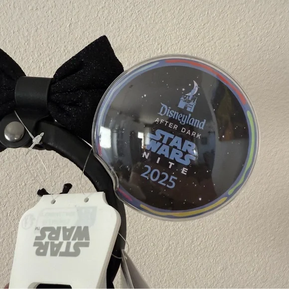 NWT Disney Star Wars Night 2025 ears light up Glitter Bow Headband - Picture 5 of 7